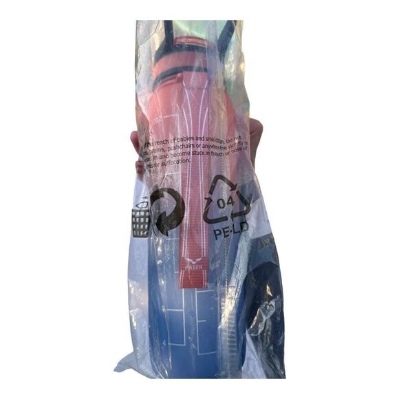 New 32 ounce ombré water bottle pink to blue with drinking straw time marker - Picture 8 of 9
